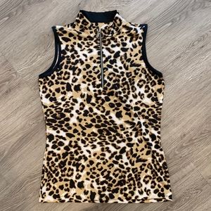 Cheetah print golf / tennis / equestrian top